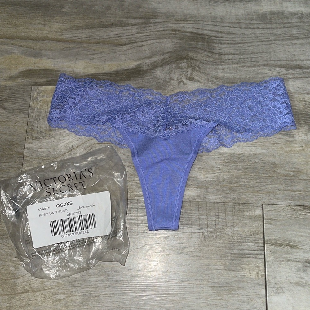 Victoria’s Secret NWT cotton lace thong new XS extra small